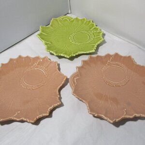 Vintage Steubenville Woodfield Leaf Pattern Snack Plates American Art Pottery